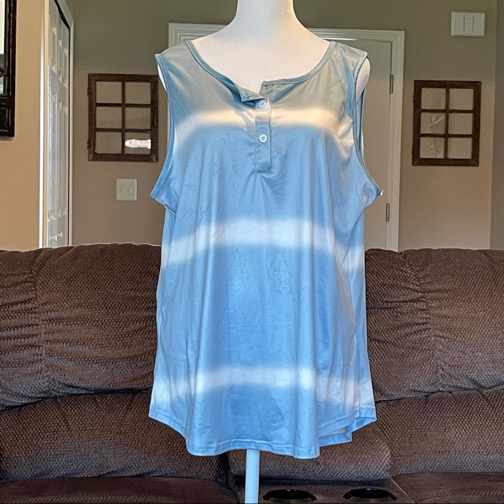 🔥3/$18 🎉HP🎉Blue and White Tank Top (runs small)